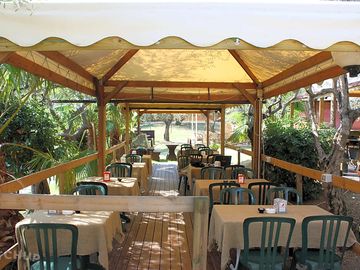 The restaurant terrace