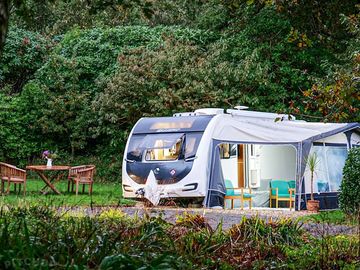 Outside the caravan