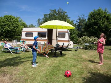 Having a good time at the campsite