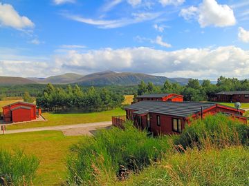 Views from Dalraddy Holiday Park towards the Cairngorm Mountains