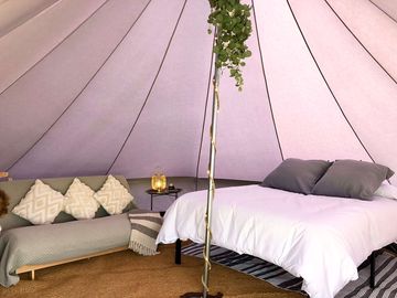 Luxurious bell tent interior