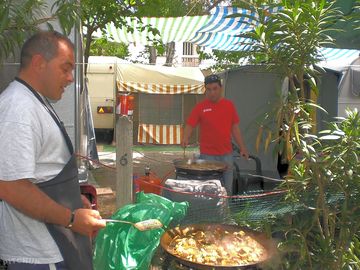 Cooking paella