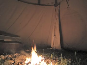 Firepit inside the tipi