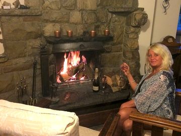 Guest lounge with open fire