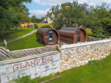 Exterior of the whisky barrel microlodges