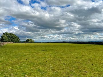 Dramatic skies over the camping field