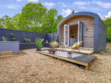 Landscaped lodge exterior