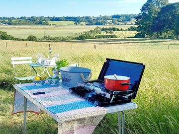 Outdoor kitchen with gorgeous views