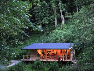 Well-equipped woodland kitchen