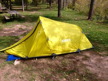 Camping pitch near the river