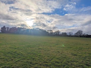 Rural grazing field so be are aware of live stock.