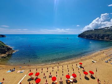 The private beach