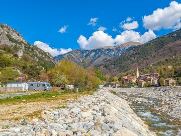 Pitches with river and mountain views