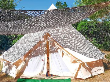 Shaded yurt