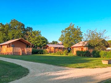 Outside of the safari tents