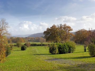 Camping field with valley views