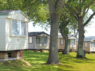 Static caravans on site