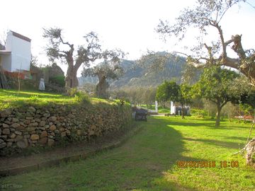 Camping terrace with views to the portas de rodao and rei wamba castle