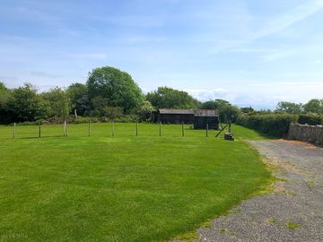 View of pitch 1 with gravel hardstanding on the right