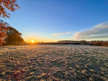 Sunrise over the camping field