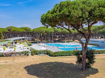 Looking across to the pool