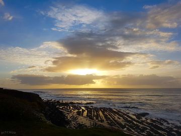 A dramatic sunset at westward ho!