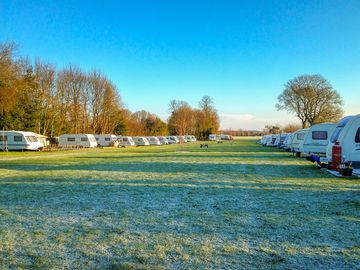 Caravans on site in winter