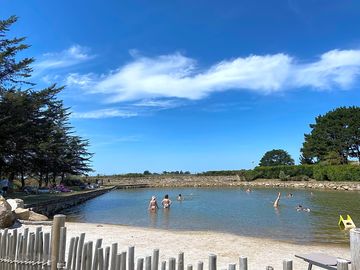 Private sea-water pool and beach