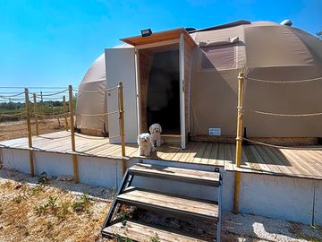 Exterior of the glamping