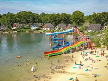 Lake with slides