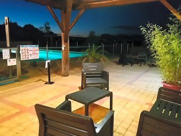 The pool after dark