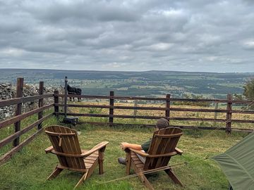 Seating area with view over the dales