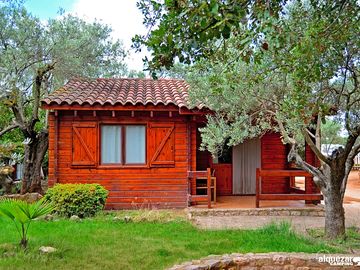 Cottage sitting in greenery
