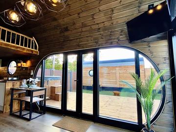 Living room looking out to the deck
