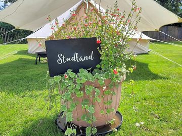 Each tent has a name so you can find which one is yours