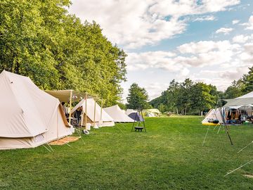 Grass tent pitches
