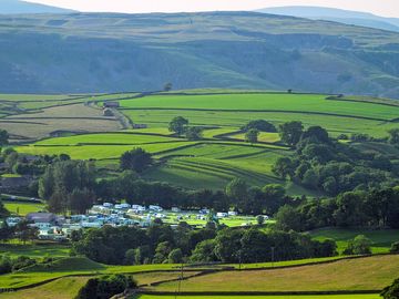 View of the site from Langcliffe Scar across the valley