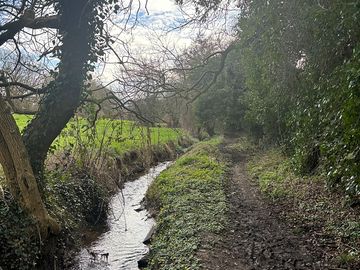 Stream running past the pitches
