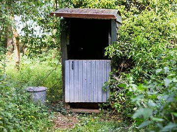Hut by the pond