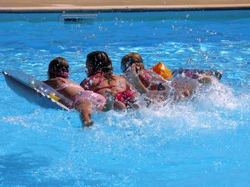 Kids playing in the pool
