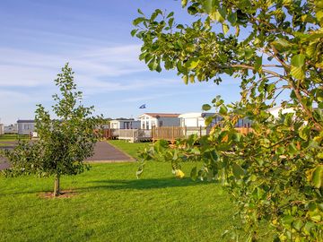 Visitor image of the view of the holiday homes from the garden