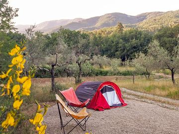 Pitch with Tuscan views