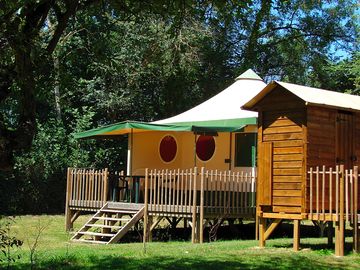 Safari tent with decking