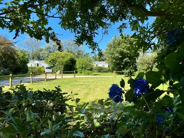 Looking towards the static caravans