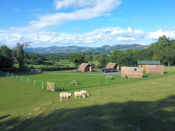 Overview of the site with views of the Clwydian Range (AONB) in the distance