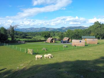 Overview of the site with views of the Clwydian Range