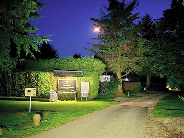Entrance at night