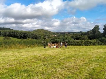 Open-air gong sound bath in the field