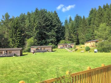 Lovely grassy spaces between lodges.