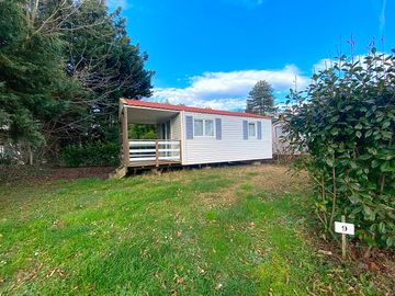 Static caravan garden area